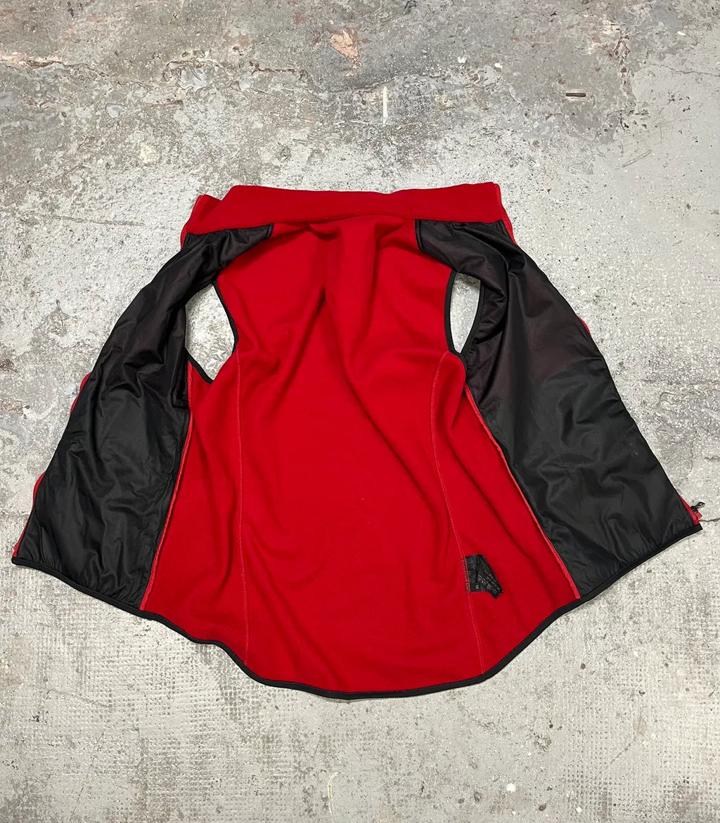 2000s Prada Red Linea Rossa Sleeveless Polar Fleece Vest azXDLuA 5
