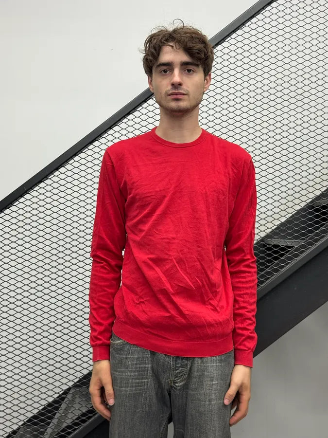 2000s Prada Red Minimalist Sweater KUykmom 1