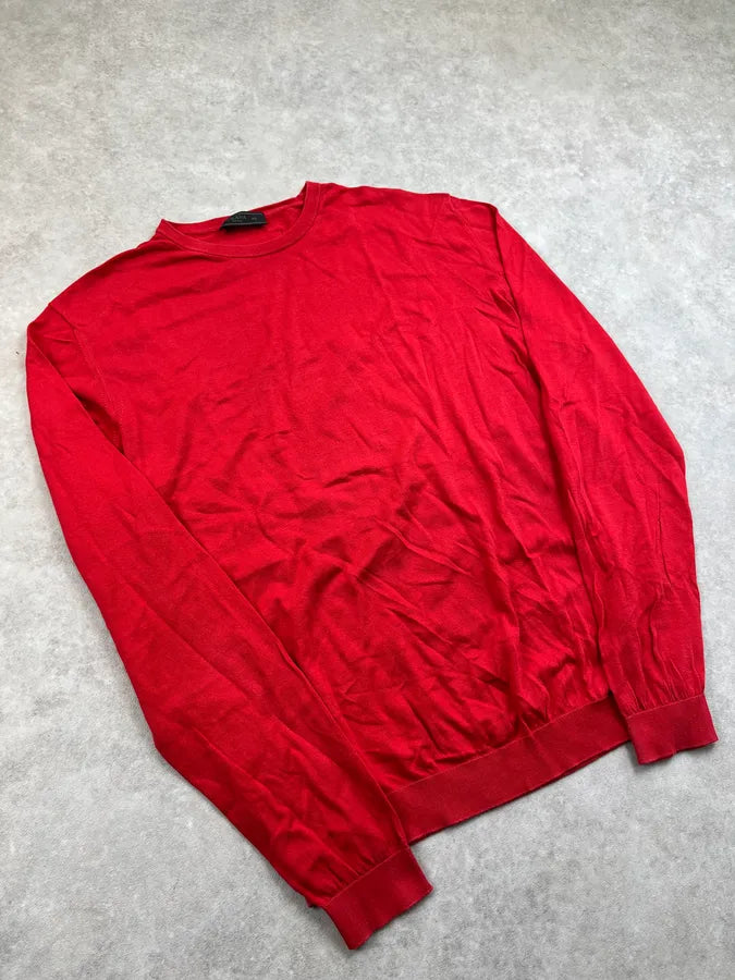 2000s Prada Red Minimalist Sweater KUykmom 3