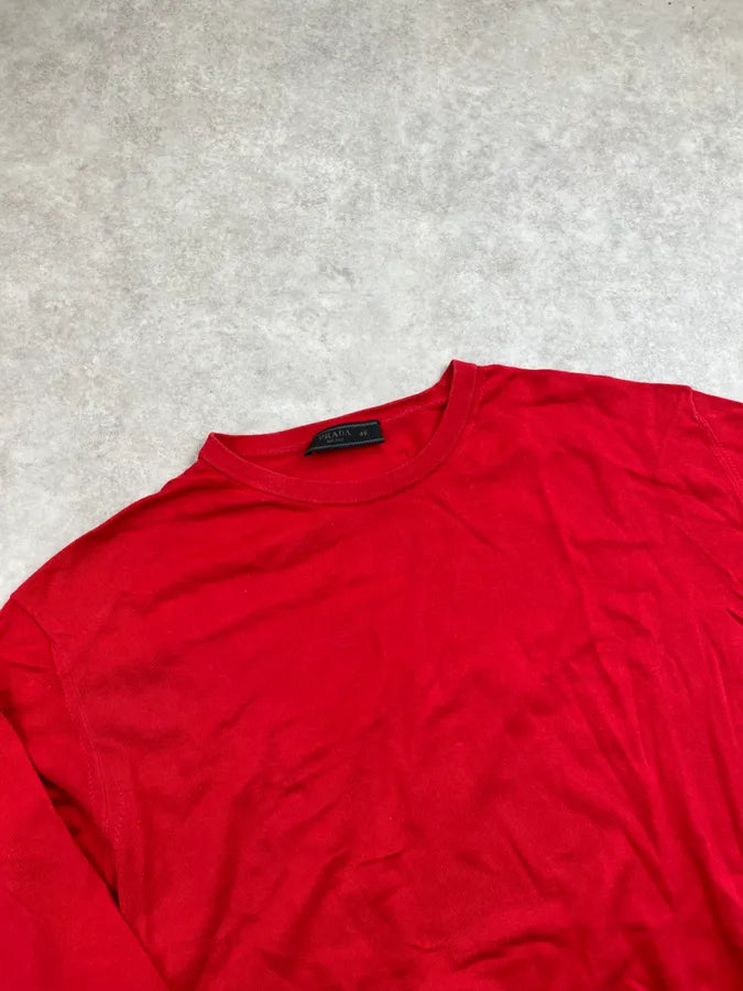 2000s Prada Red Minimalist Sweater KUykmom 4