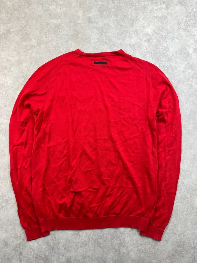 2000s Prada Red Minimalist Sweater KUykmom 5
