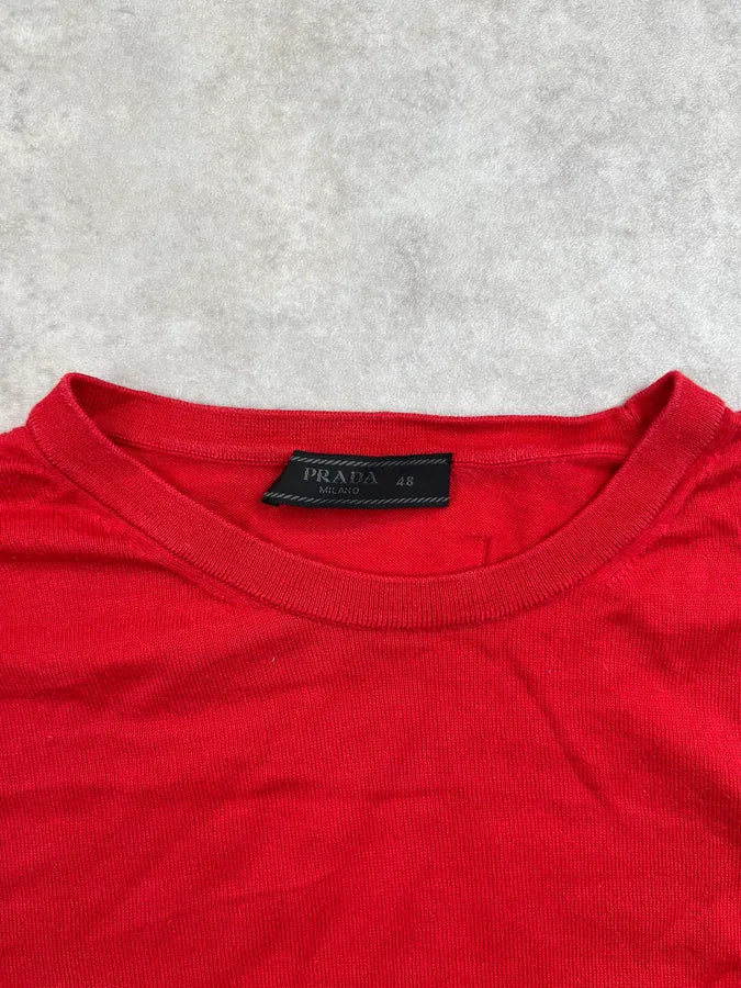 2000s Prada Red Minimalist Sweater KUykmom 6