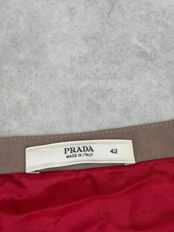 SS2005 Prada Red Mohair Striped Midi Skirt ncDKvmB 11