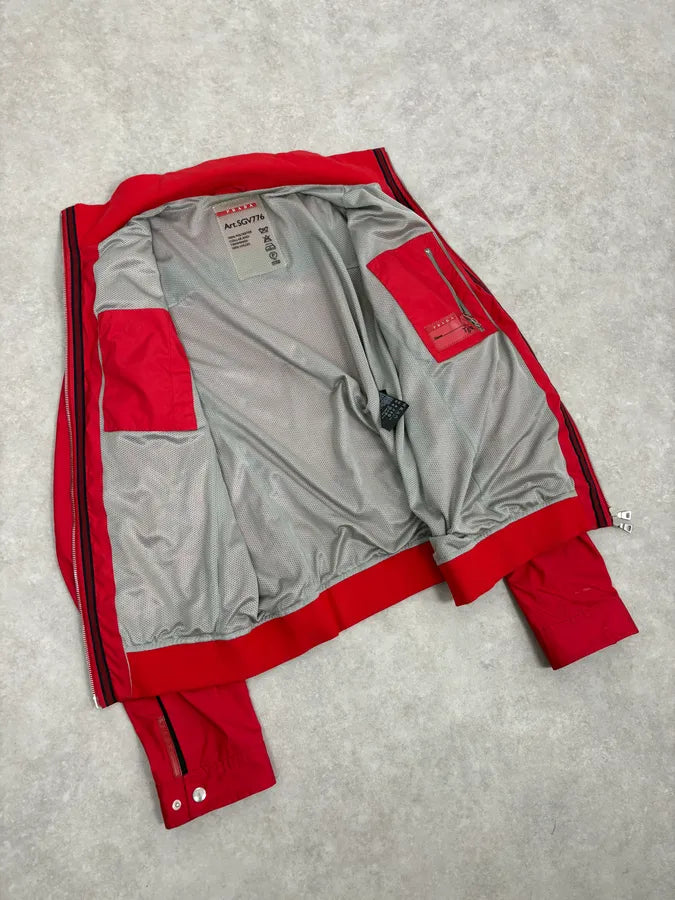 2000s Prada Red Nylon Linea Rossa Light Jacket eKFSDNc 6
