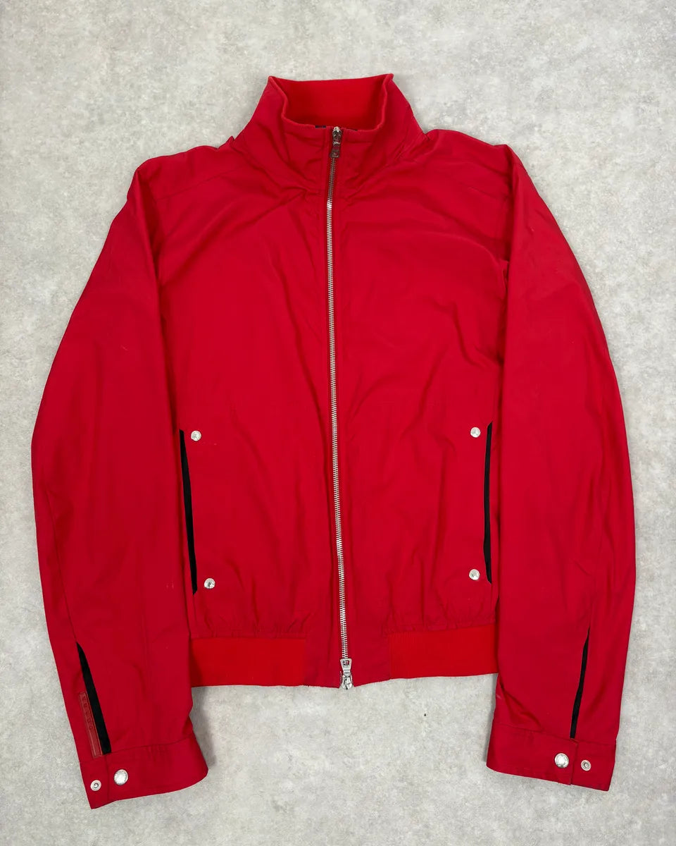2000s Prada Red Nylon Linea Rossa Light Jacket eKFSDNc 0