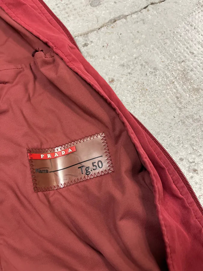 2000s Prada Red Nylon Windbreaker Jacket bgHtdWT 10