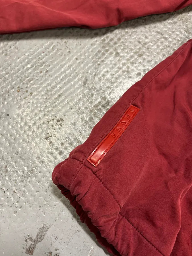 2000s Prada Red Nylon Windbreaker Jacket bgHtdWT 4
