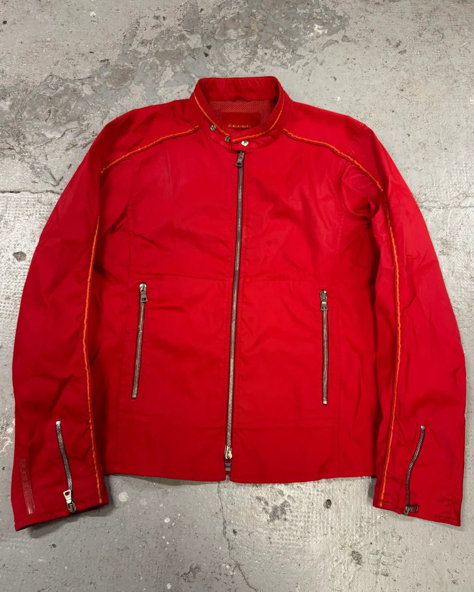 2000s Prada Red Orange Light Nylon Jacket (M/L) 0