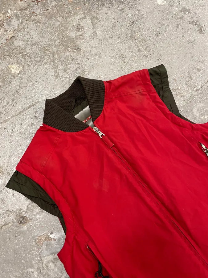 2000s Prada Red Ski Vest Jacket (S) 4