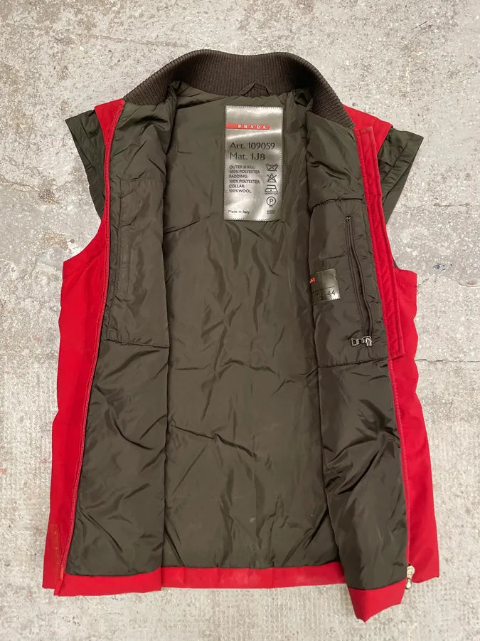 2000s Prada Red Ski Vest Jacket (S) 6