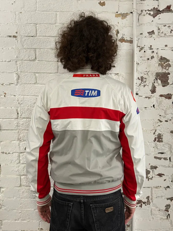 AW2003 Prada Red White Nylon Luna Rossa Jacket XMvJPrg 2