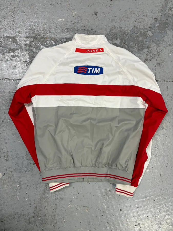 AW2003 Prada Red White Nylon Luna Rossa Jacket XMvJPrg 4