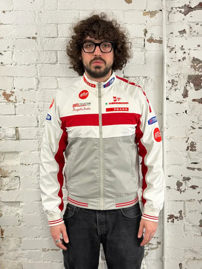 AW2003 Prada Red White Nylon Luna Rossa Jacket XMvJPrg 1