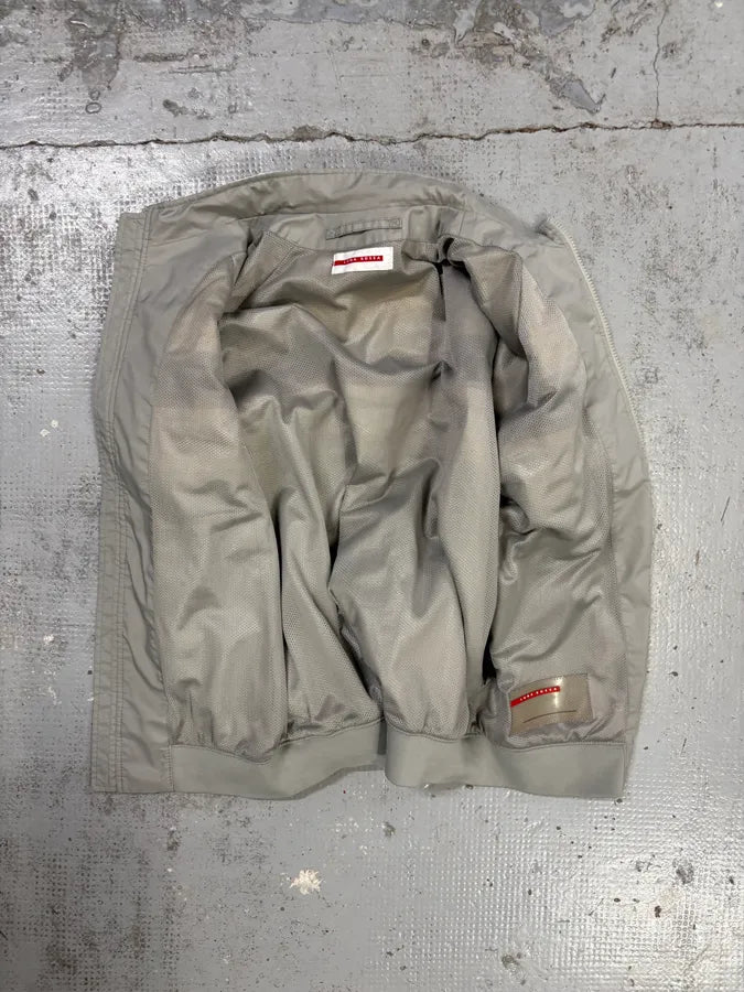 AW2003 Prada Red White Nylon Luna Rossa Jacket XMvJPrg 5