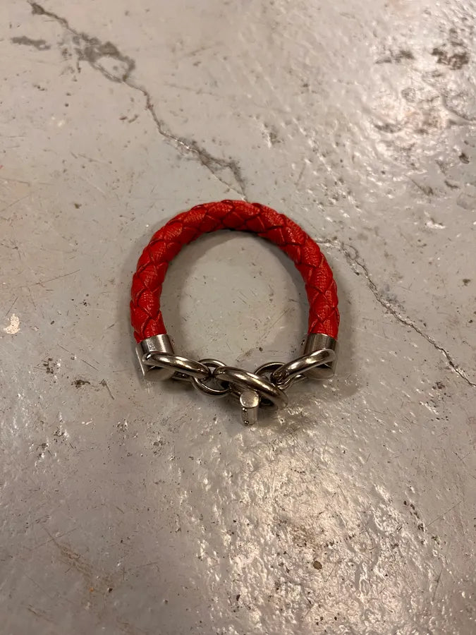 2000s Prada Red Woven Leather Bracelet IeJLvzo 1