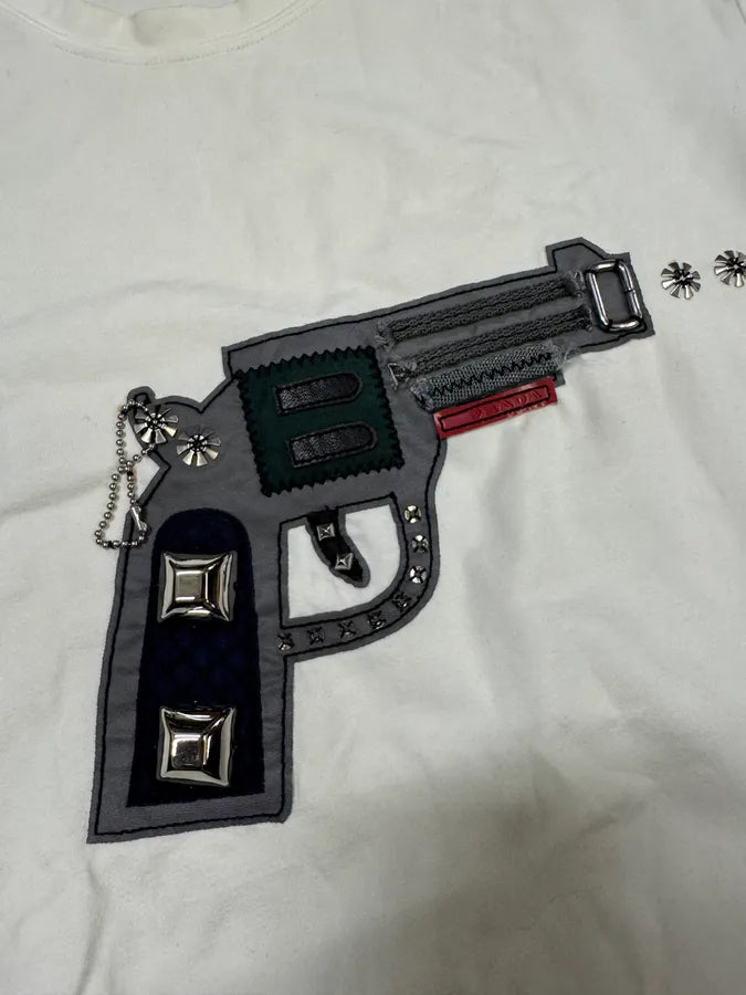 2000s Prada Relief Gun White Tee-Shirt (S) RYLZoIO 3