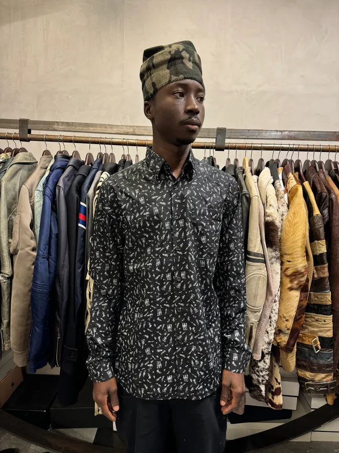 2000s Prada Rock Guitar Mafia Black Shirt sXBVmhl 1