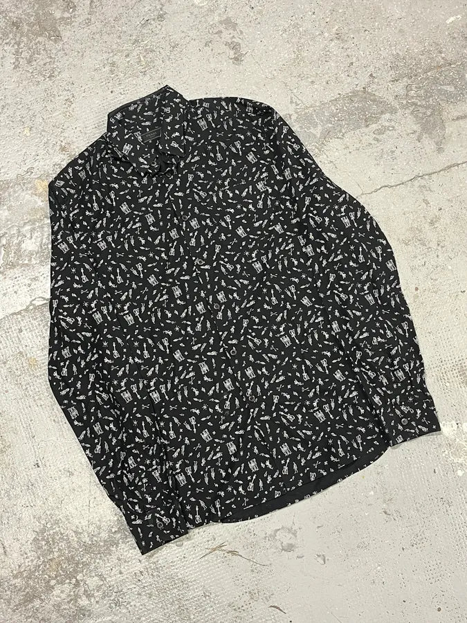2000s Prada Rock Guitar Mafia Black Shirt sXBVmhl 3