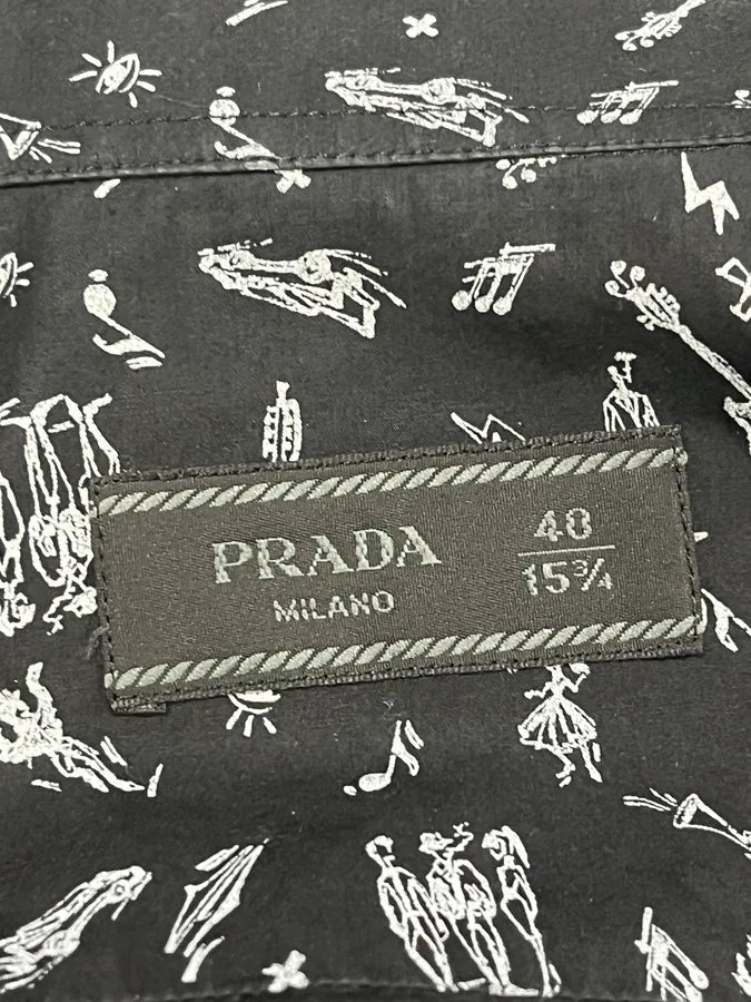 2000s Prada Rock Guitar Mafia Black Shirt sXBVmhl 8