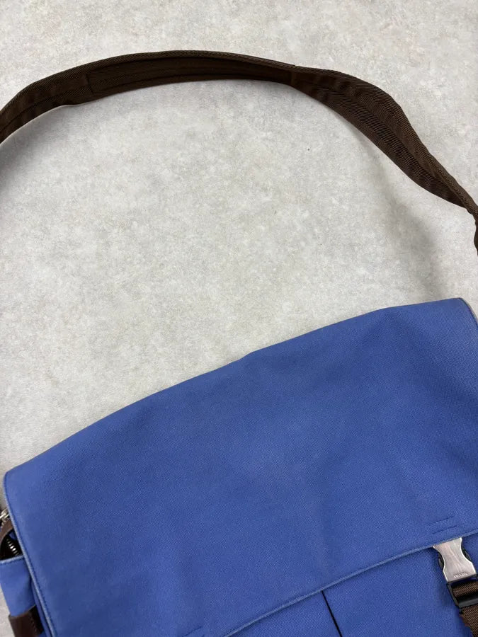 2000s Prada Royal Blue Canvas Messenger Bag BtVMnCG 4