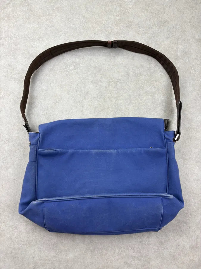 2000s Prada Royal Blue Canvas Messenger Bag BtVMnCG 5