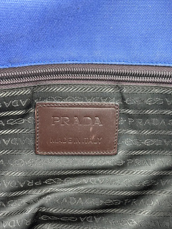 2000s Prada Royal Blue Canvas Messenger Bag BtVMnCG 10