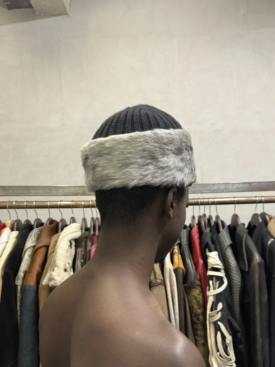 2000s Prada Russian Black Fur Wool Hat CioQOdv 3