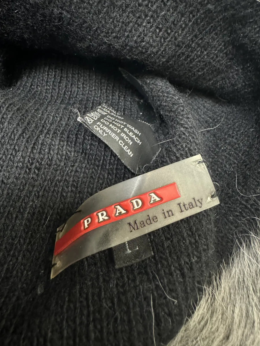 2000s Prada Russian Black Fur Wool Hat CioQOdv 6