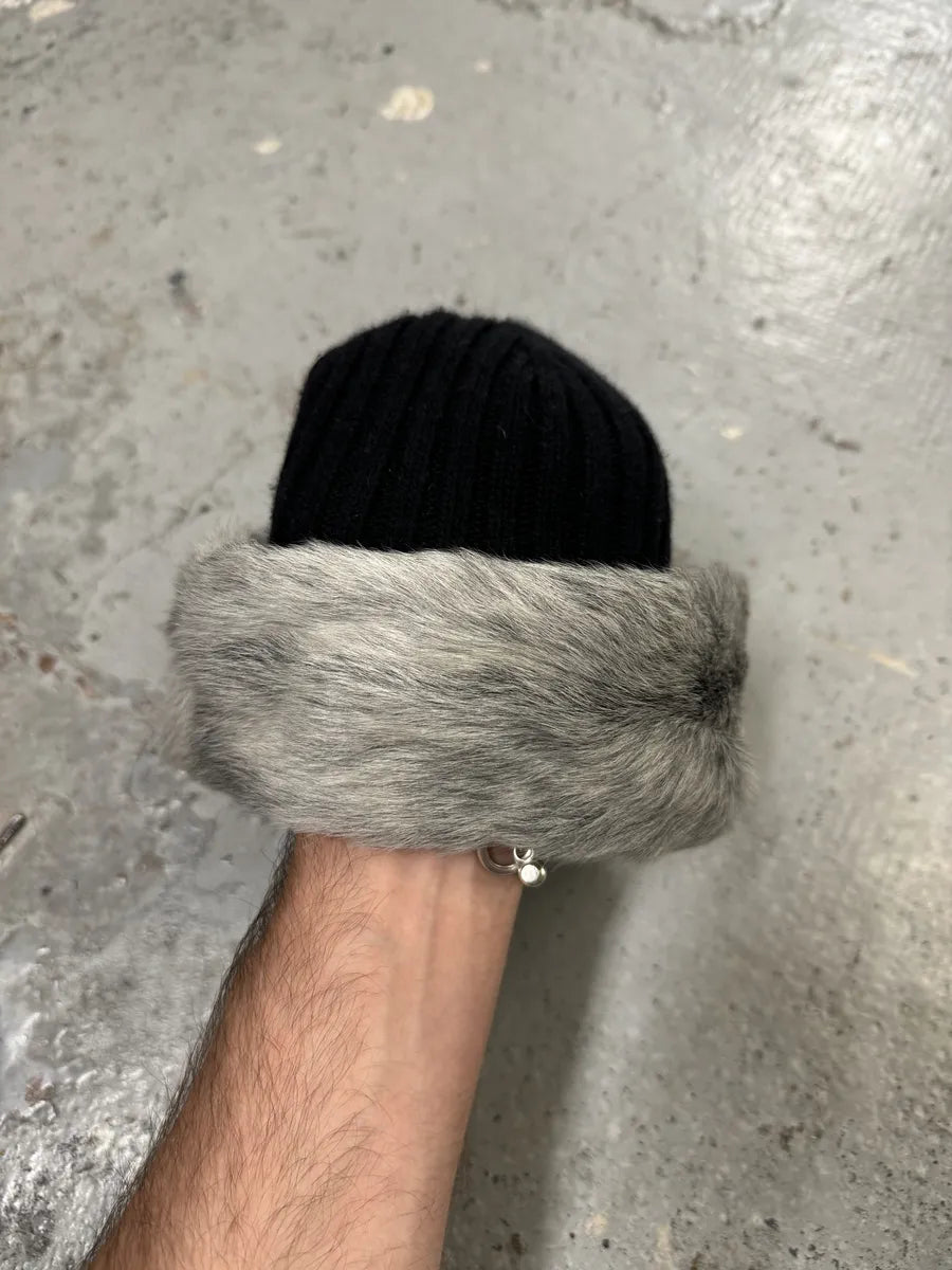 2000s Prada Russian Black Fur Wool Hat CioQOdv 8