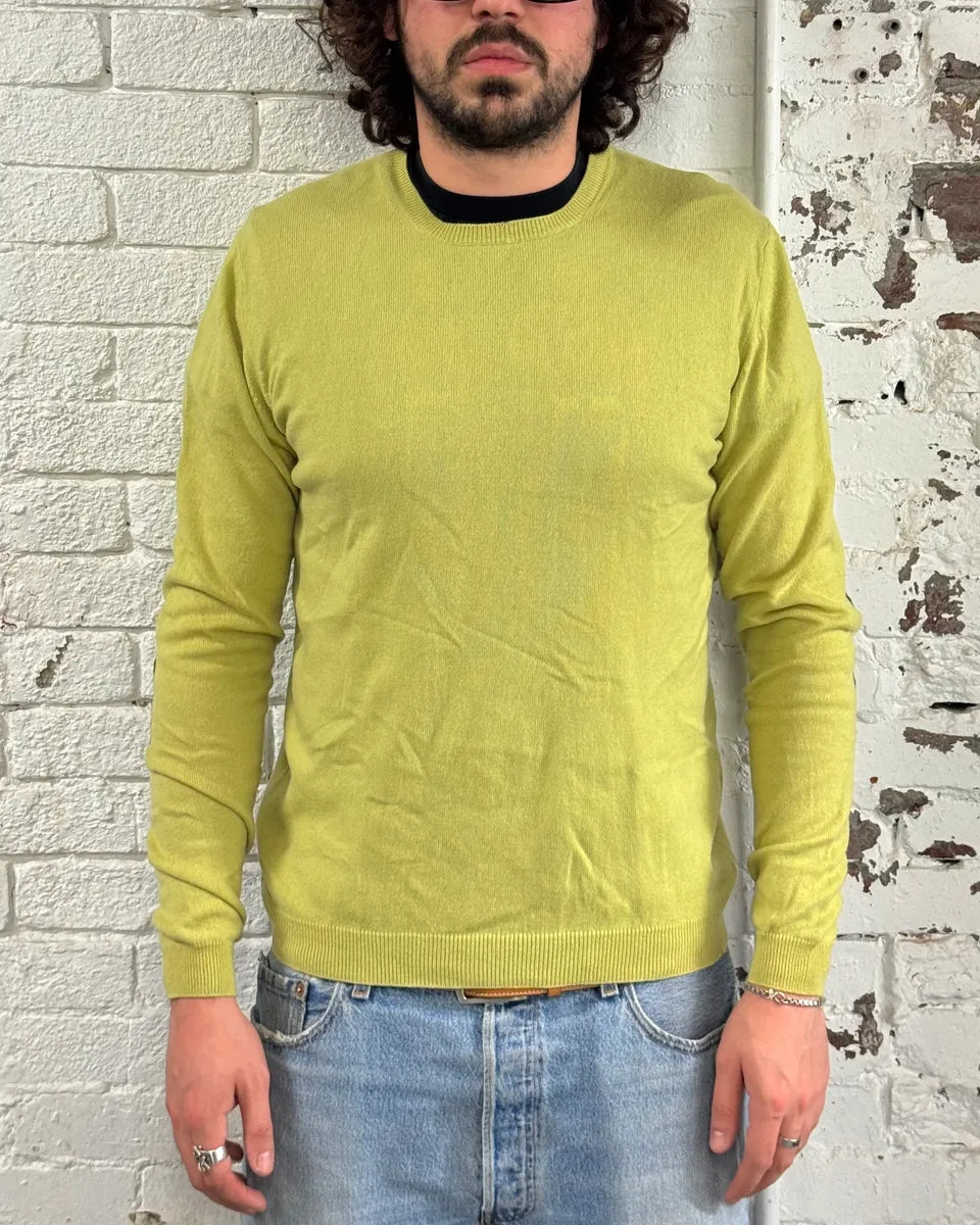 2000s Prada Sage Green Elbow Patch Wool & Cachemere Sweater XeiNsdr 1