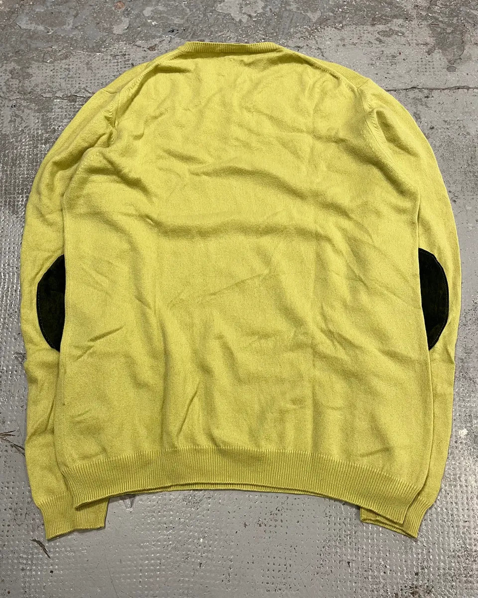 2000s Prada Sage Green Elbow Patch Wool & Cachemere Sweater XeiNsdr 6