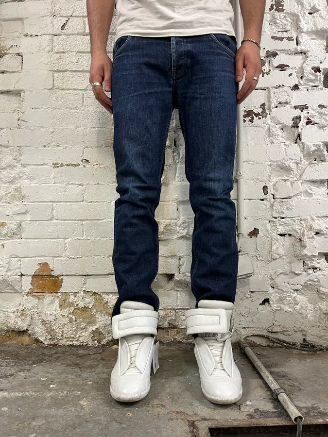 2000s Prada Slim Blue Denim Jeans AizbQie 0