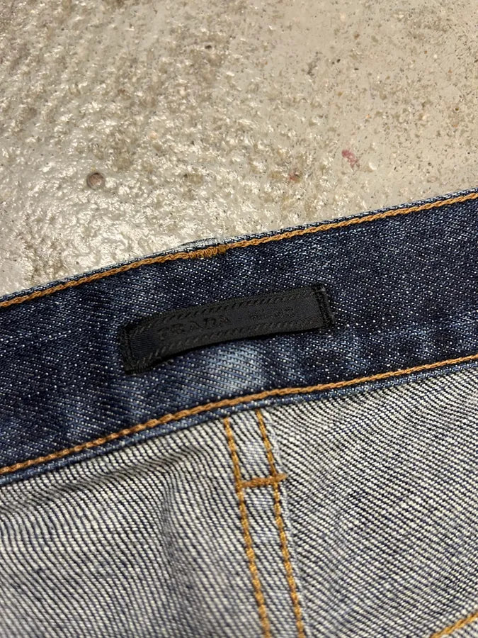 2000s Prada Slim Blue Denim Jeans AizbQie 10