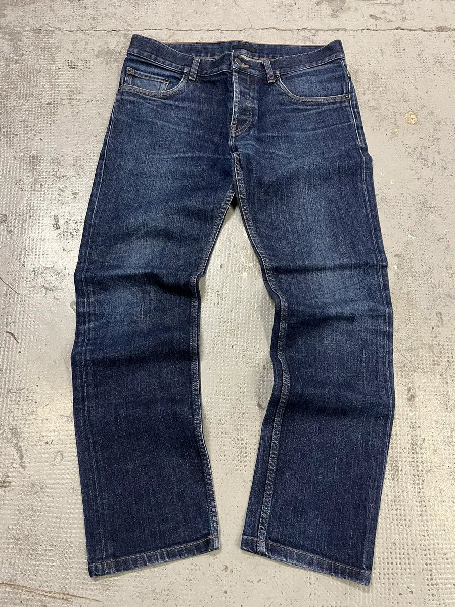 2000s Prada Slim Blue Denim Jeans AizbQie 3