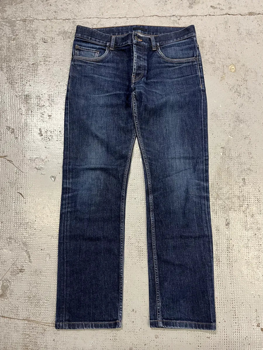 2000s Prada Slim Blue Denim Jeans AizbQie 5