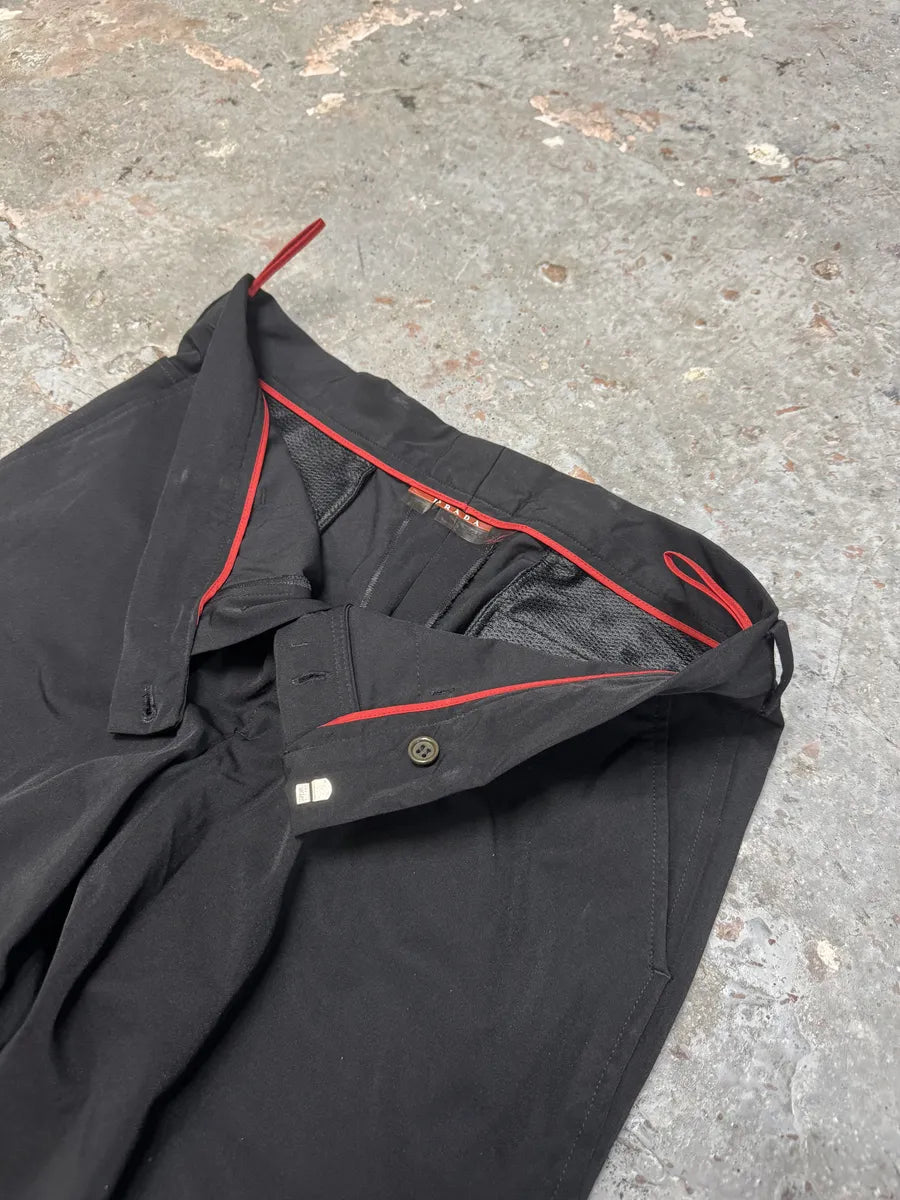 2000s Prada Sport Black Linea Rossa Zip Pants (M/L) VYErdUR 5