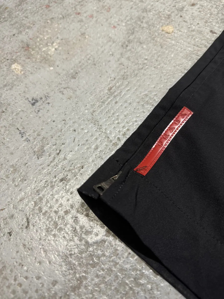 2000s Prada Sport Black Linea Rossa Zip Pants (M/L) VYErdUR 8