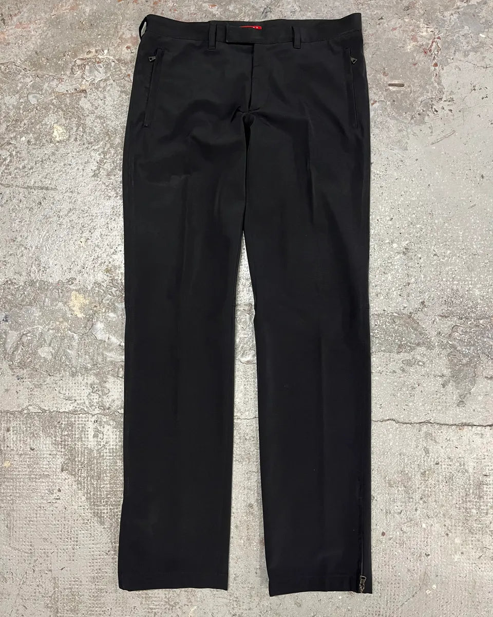 2000s Prada Sport Black Zip Pants (M) eUoNcez 1