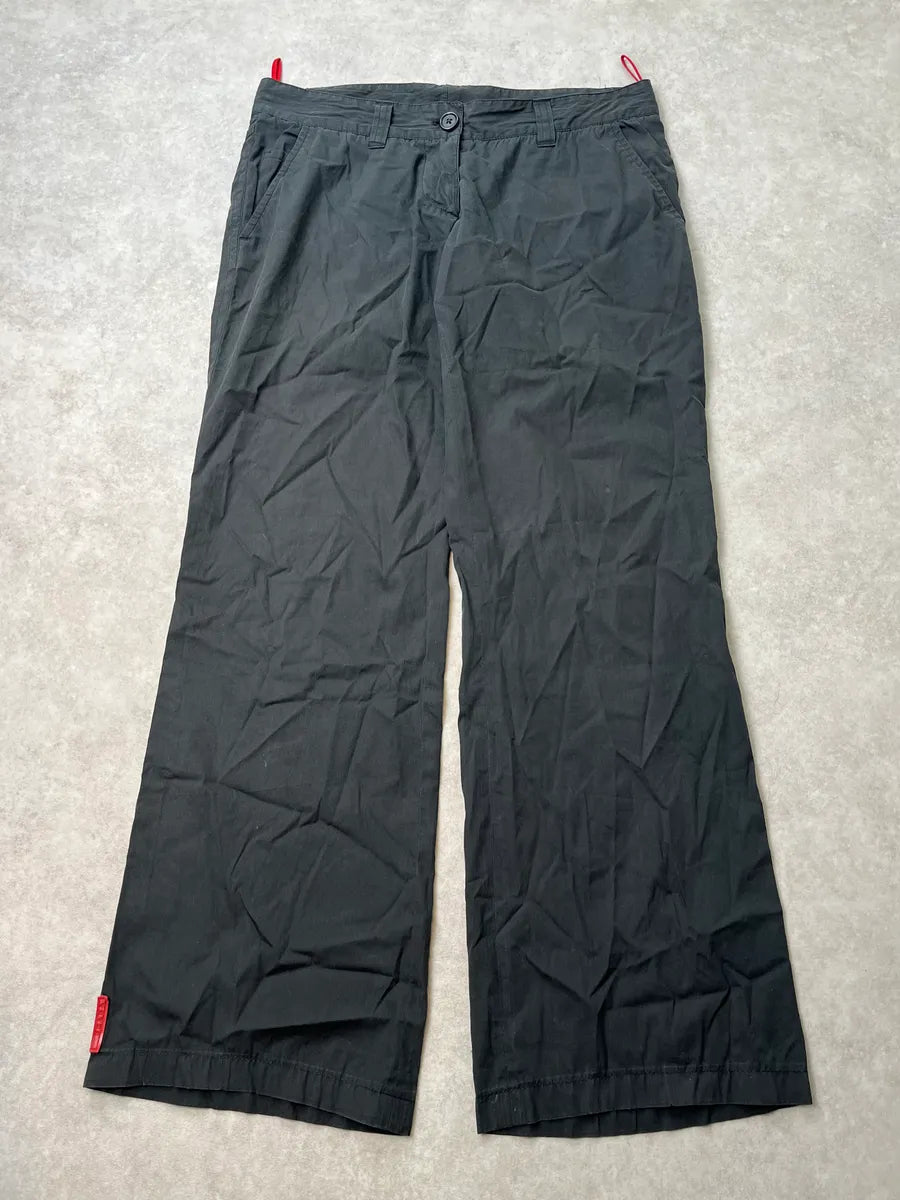 2000s Prada Sport Linea Rossa Black Nylon Pants AXsWHEi 4