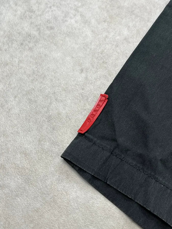2000s Prada Sport Linea Rossa Black Nylon Pants AXsWHEi 6