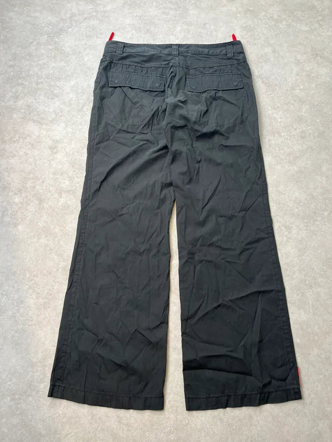 2000s Prada Sport Linea Rossa Black Nylon Pants AXsWHEi 8