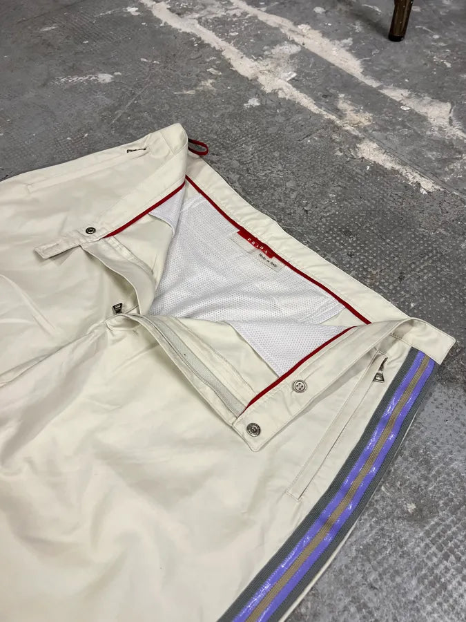 2000s Prada Sport Lines Beige Joggers (L) 11