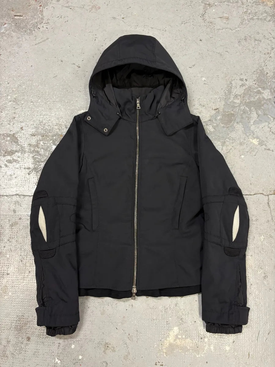 2000s Prada Sport Technical Padded Black Nylon Jacket pwaLxqI 0
