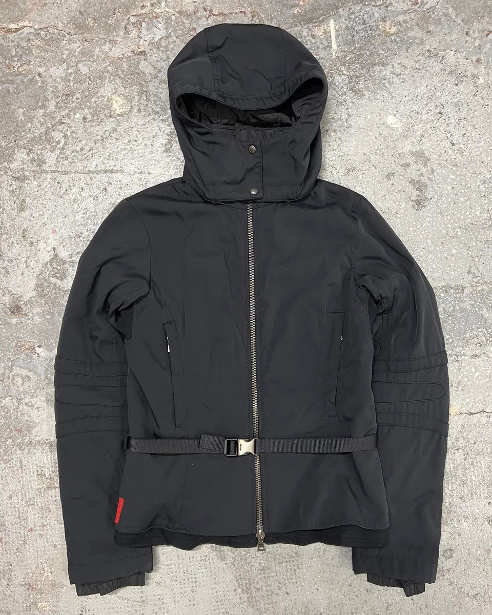 2000s Prada Sport Technical Padded Black Nylon Jacket pwaLxqI 3