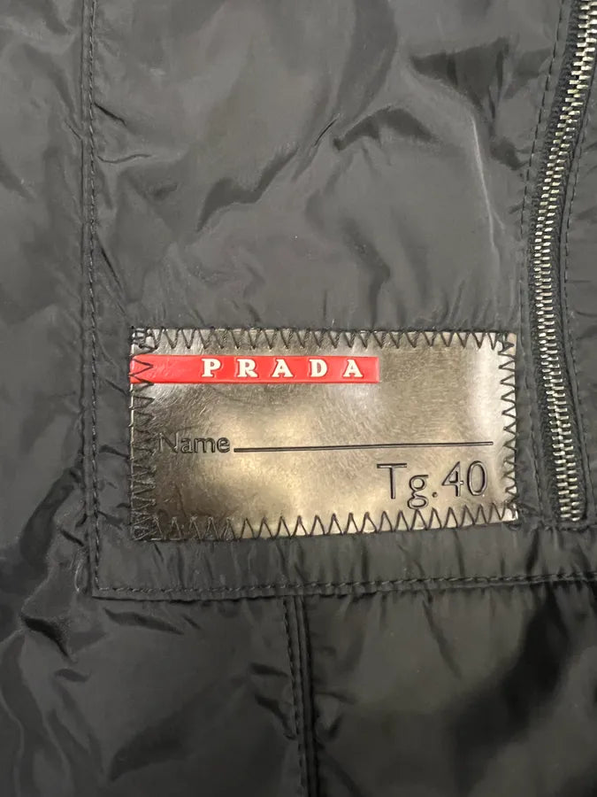 2000s Prada Sport Technical Padded Black Nylon Jacket pwaLxqI 8