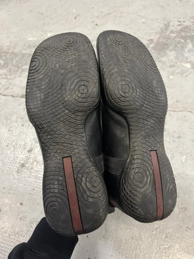 2000s Prada Strap Hybrid Green & Black Leather Boots iUrtnYr 6