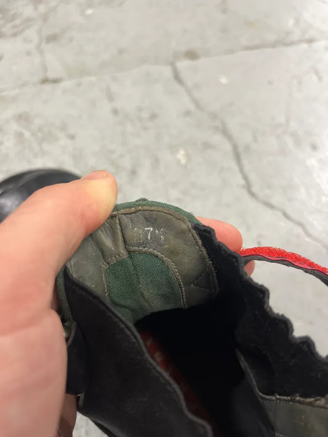 2000s Prada Strap Hybrid Green & Black Leather Boots iUrtnYr 7