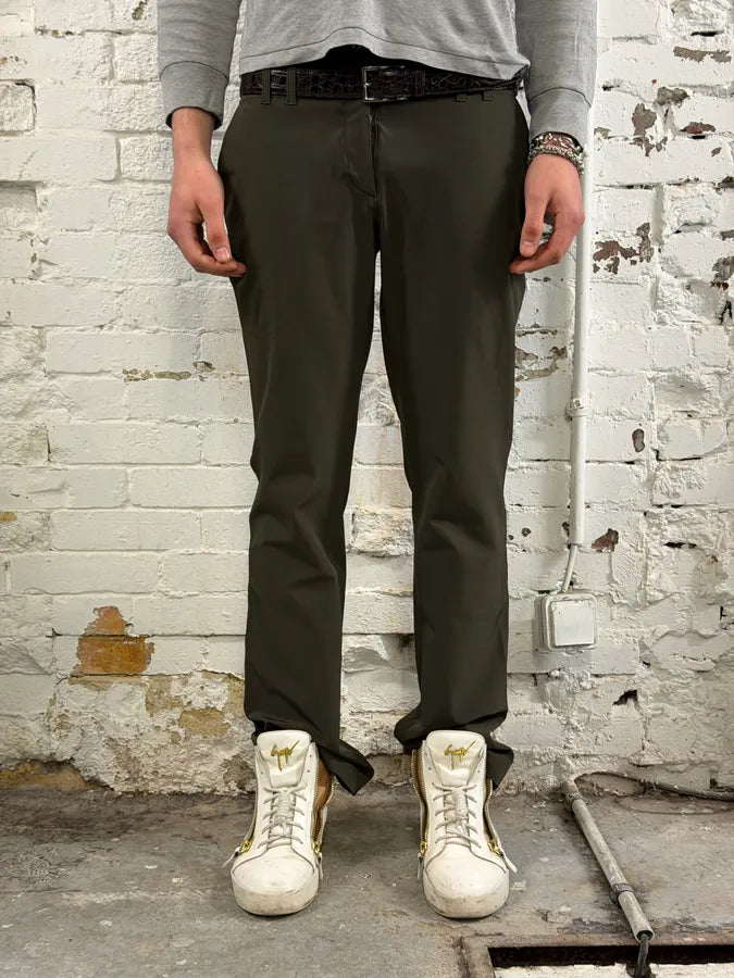 2000s Prada Stretch Olive Khaki Pants IcLLCHp 1