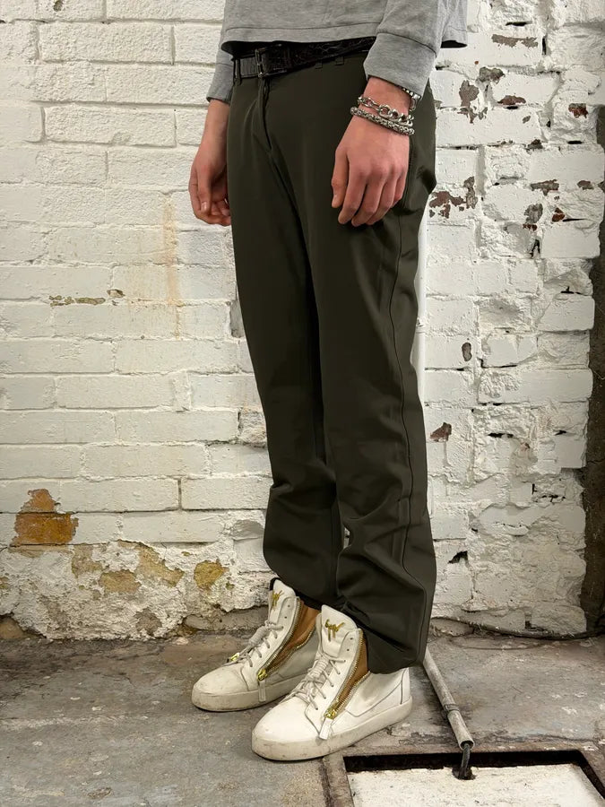 2000s Prada Stretch Olive Khaki Pants IcLLCHp 2