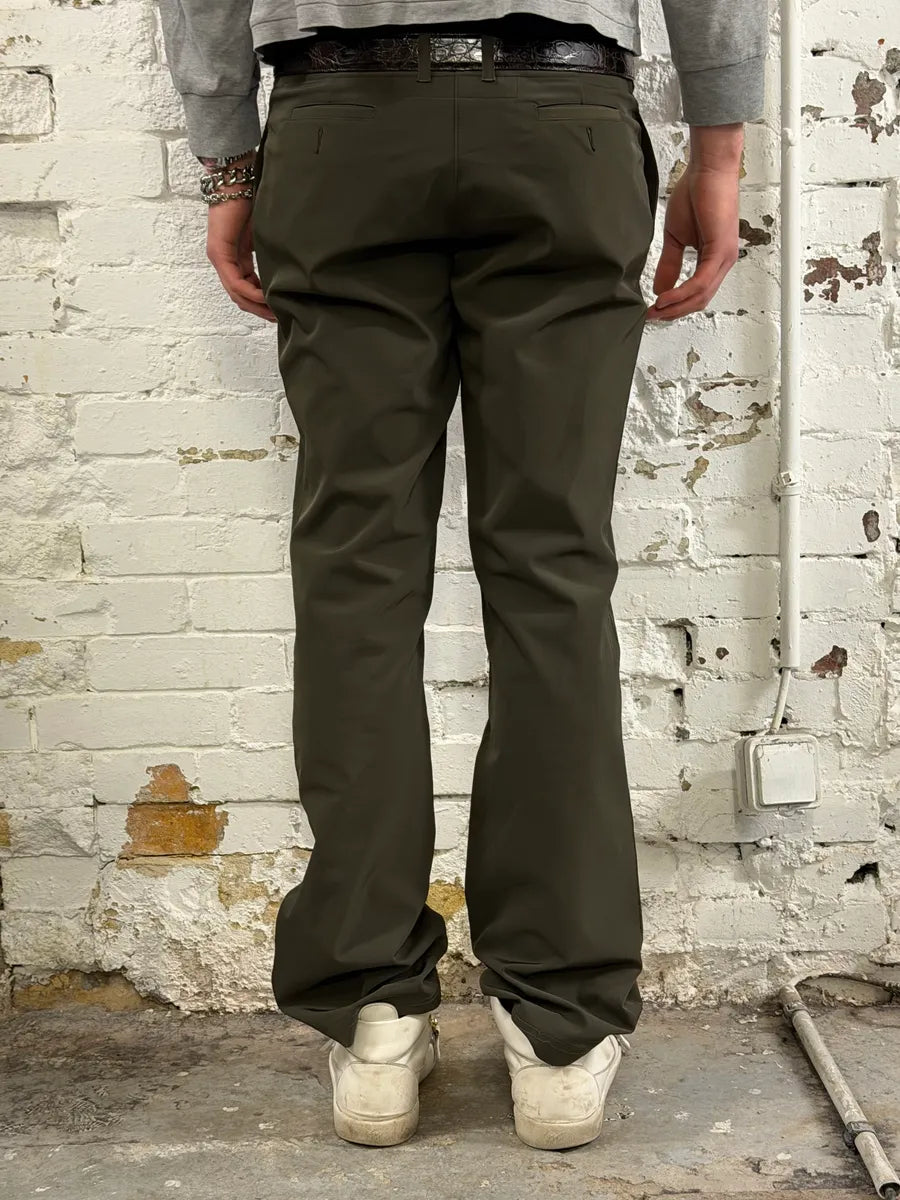 2000s Prada Stretch Olive Khaki Pants IcLLCHp 3